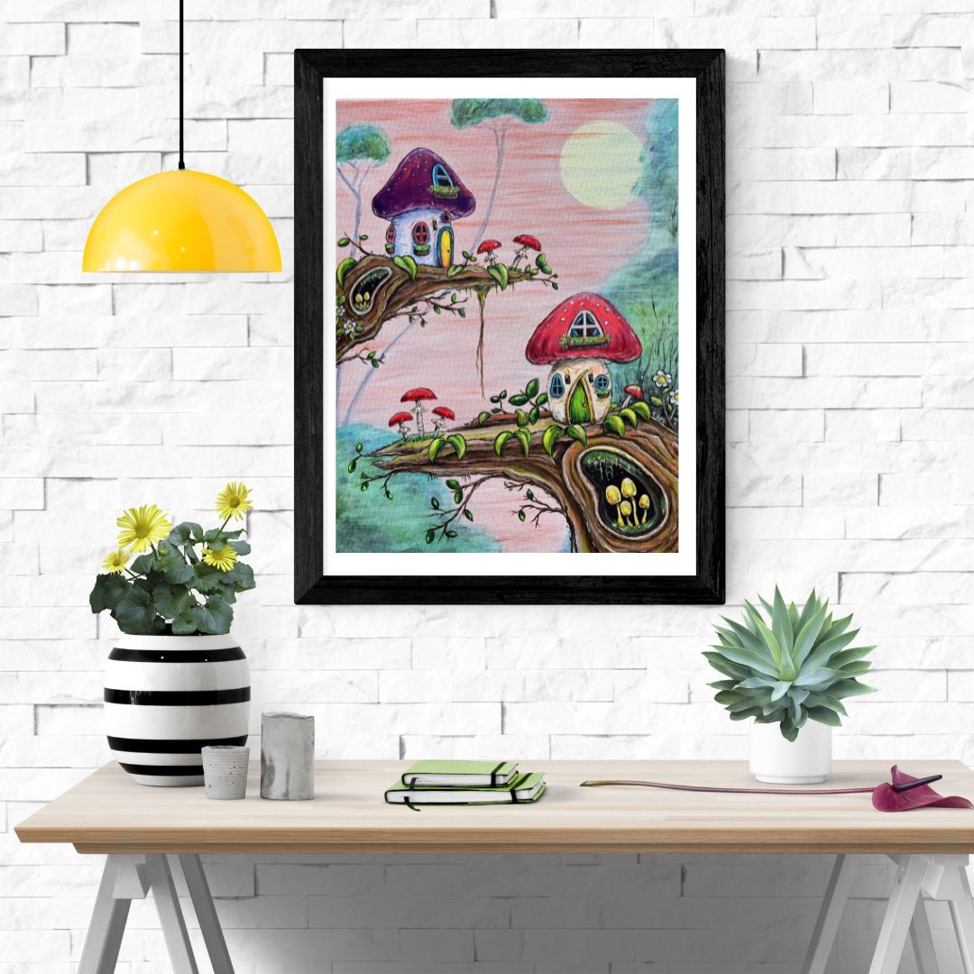 Mushroom Fairy House Print