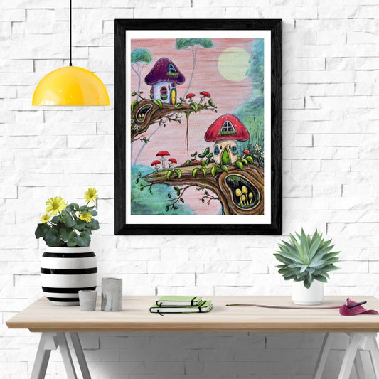 Mushroom Fairy House Print