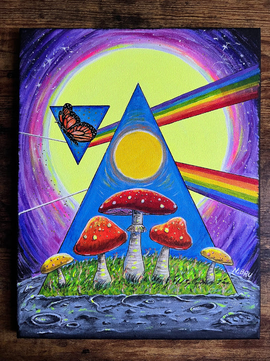 Cosmic Mushrooms Original Painting 11x14”