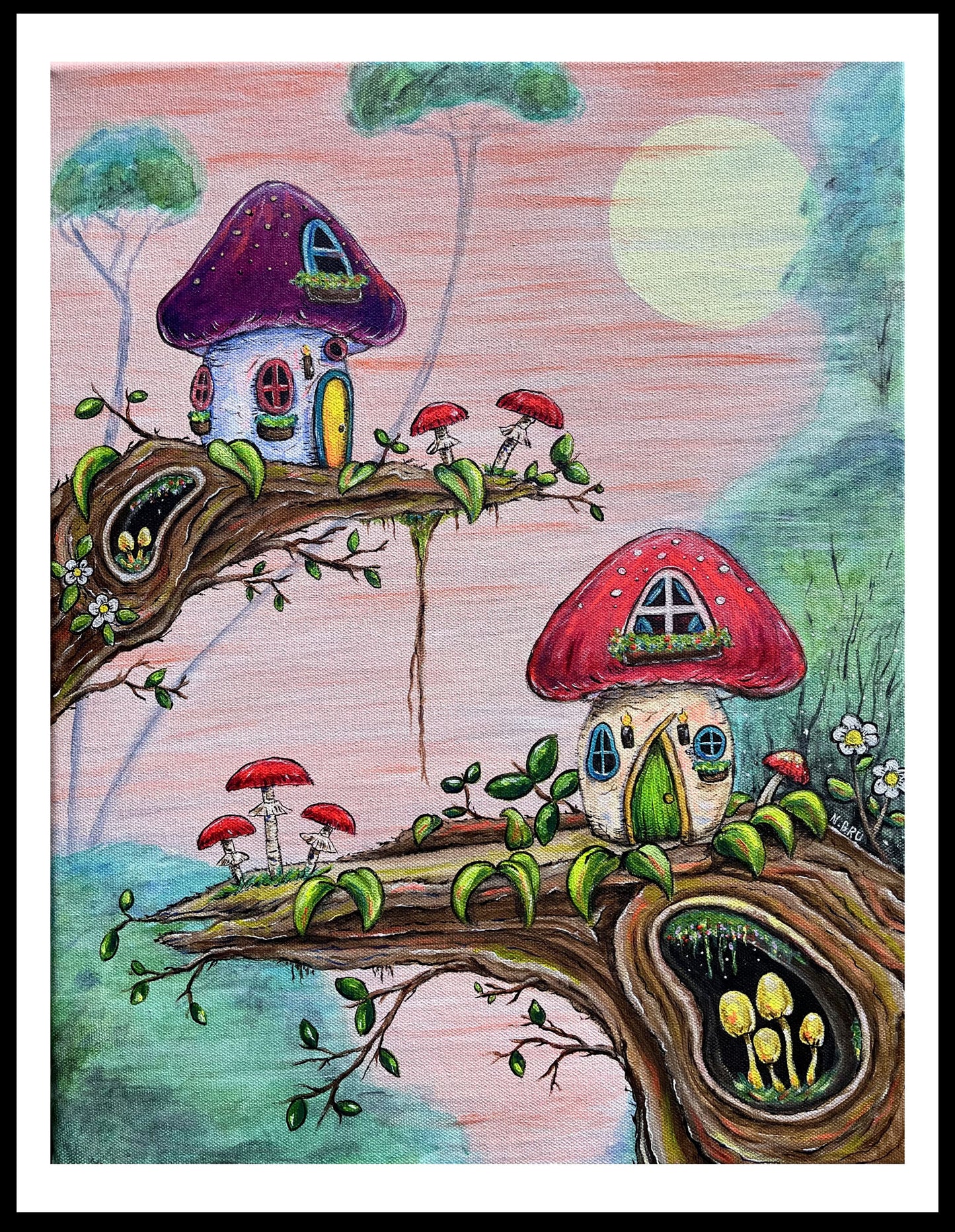 Mushroom Fairy House Print