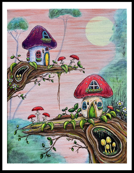 Mushroom Fairy House Print