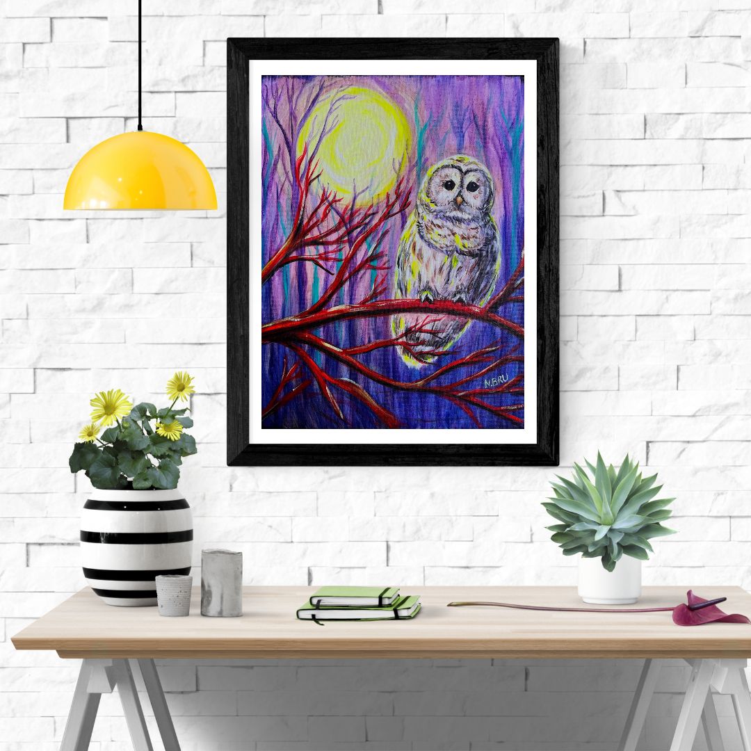 Moonlight Owl Print