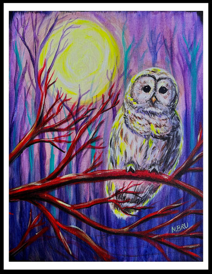 Moonlight Owl Print